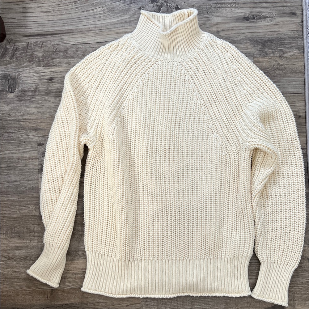 J. Crew Cream Textured Turtleneck Sweater
